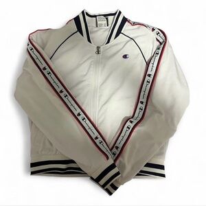 [SOLD] Champion White and Black Striped Jacket
